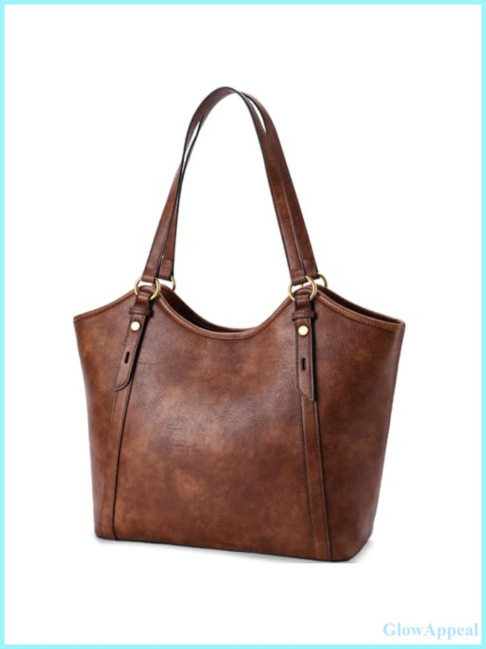 Vegan Leather Tote Bag Large Top Handle Satchel Shoulder Handbag for Work